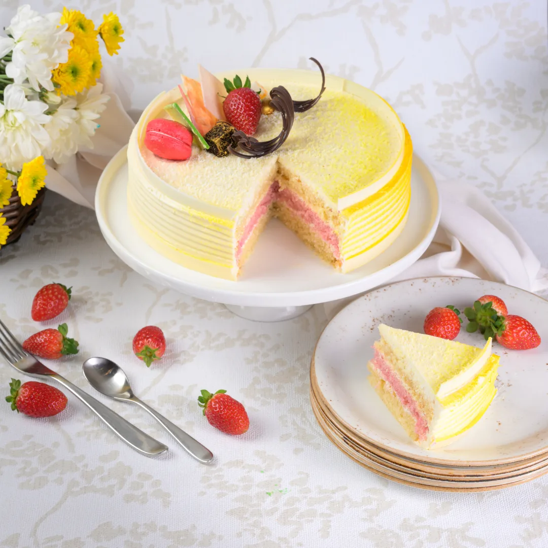 Butter Icing Covered Ribbon Cake (1kg) - Image 2
